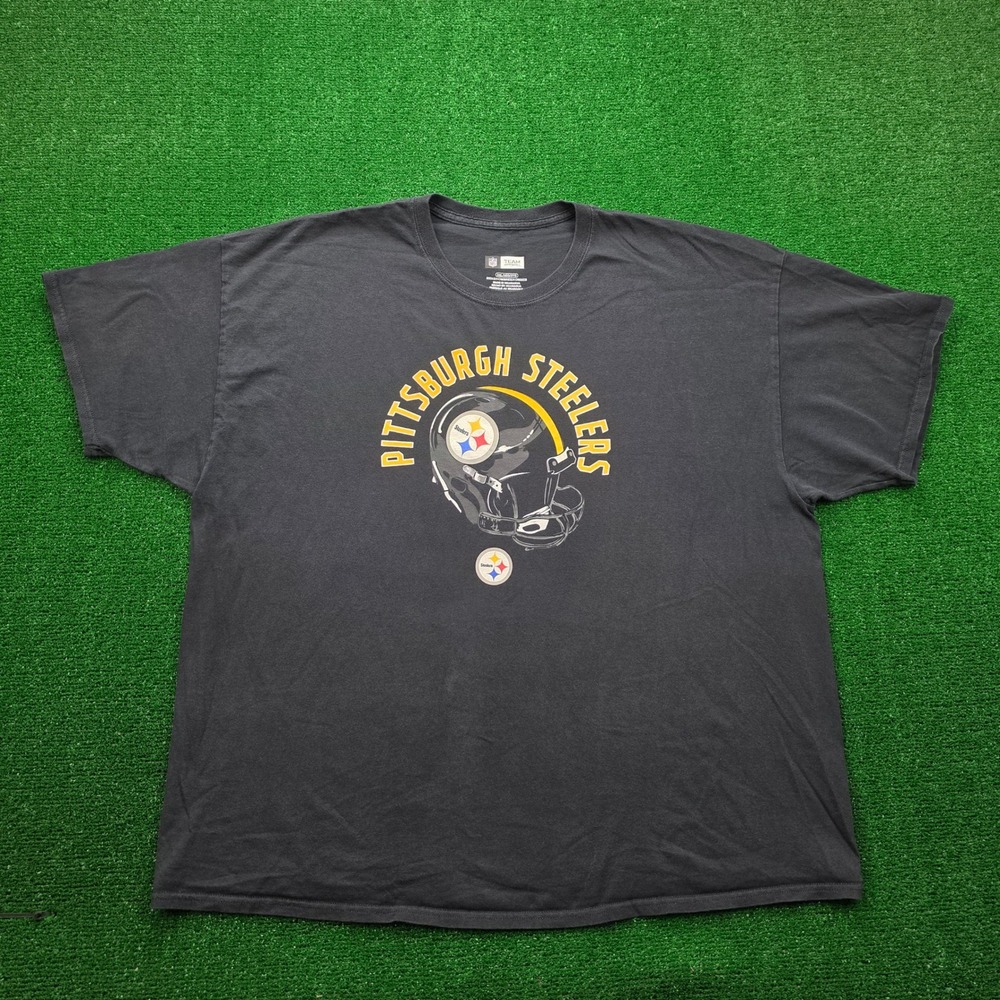 Pittsburgh‎ Steelers NFL Team Apparel Graphic Football Helmet Tshirt Mens 3XL